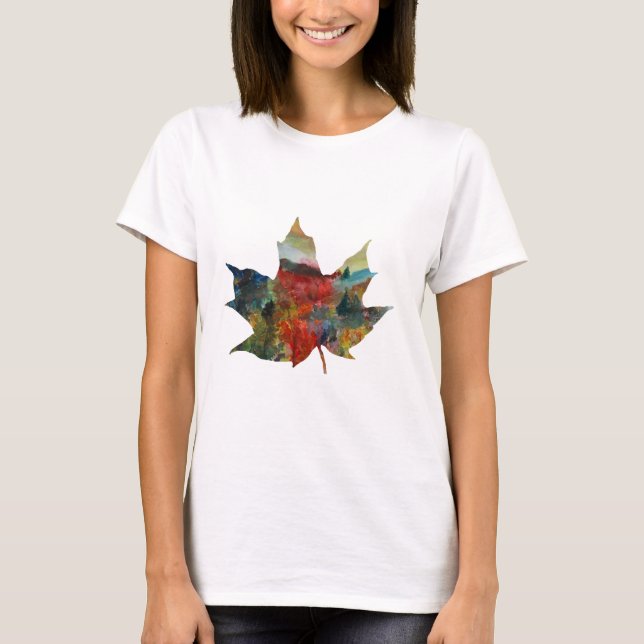 T-shirt Automne Art, Chemise Feuille Automne (Devant)
