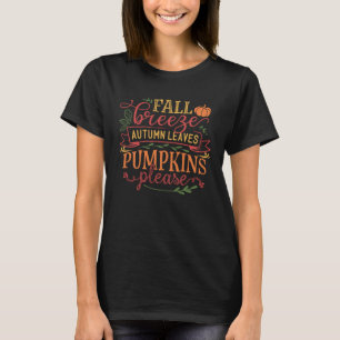 T-shirt Automne Breeze Automne Feuilles Citrouilles S'Il V