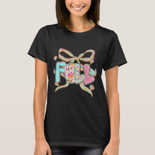 T-shirt Automne Coquette Bow Citrouille Thanksgiving Autom
