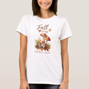 T-shirt Automne Est Ma Couleur Préférée - Champignons & Fe