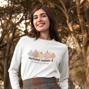 T-shirt Automne Feuilles et Citrouilles