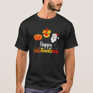 T-shirt Automne Hallothanksmas Halloween Thanksgiving C