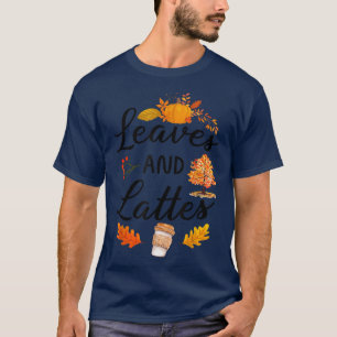 T-shirt Automne Halloween Femmes Feuilles Lattes Citrouill