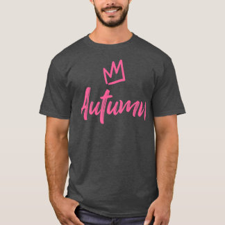 T-shirt Automne la Couronne Reine-Rose et nom pour les fem