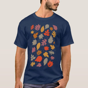 T-shirt Automne Maple Feuilles Vintage Retro Style Remerci