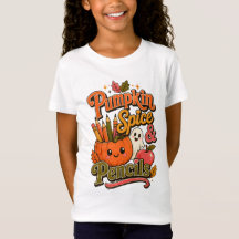T-Shirt Automne Mignon Épice de Citrouille & Crayo