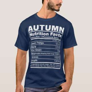T-shirt Automne Nutrition FactsAutomne Nom Anniversaire