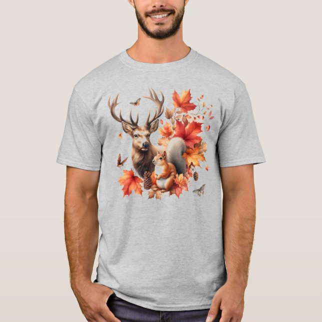 T-shirt Automne Saison Automne Du Cerf (Devant)