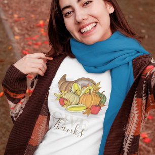 T-shirt Automne Thanksgiving Cornucopia Donner Merci