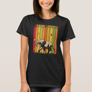 T-shirt Automne Thanksgiving Retro Cute Elephant Thanksgiv