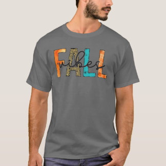 T-shirt Automne Vibes Automne Empreinte de léopard Automne