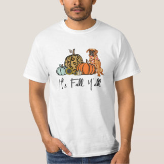 T-shirt Automne Y tout Citrouille Boxer Dog