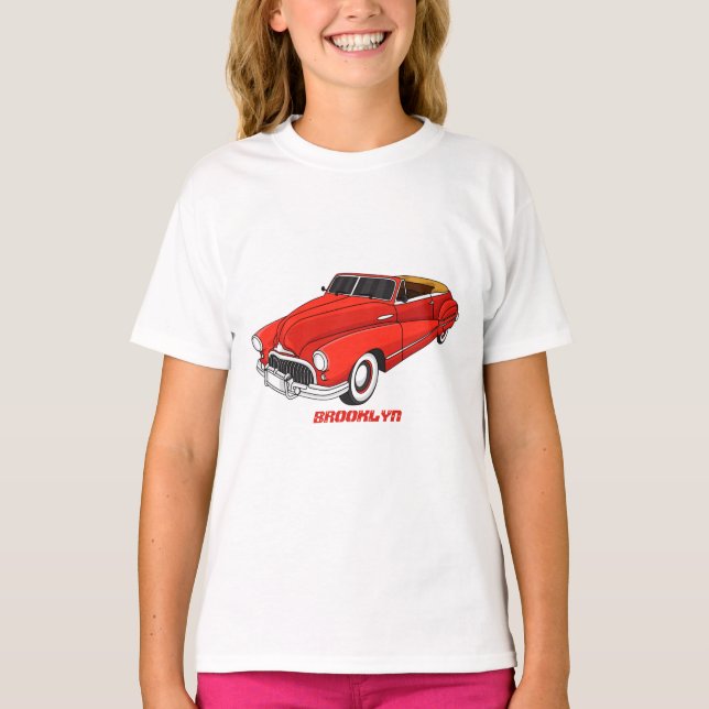 T-shirt Automobile classique rouge 1948 (Devant)