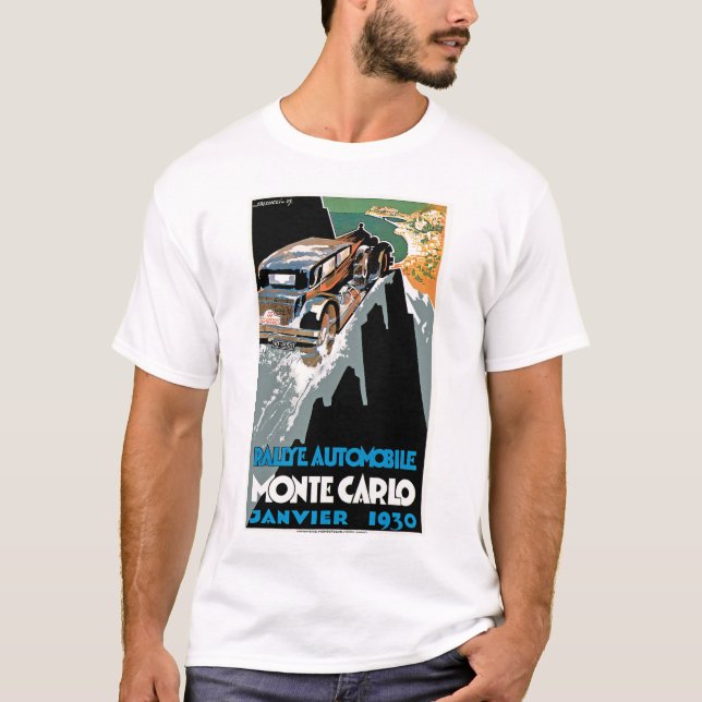 T-shirt Automobile De Monte Carlo 1930 de Rallye (Devant)