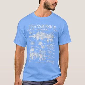 T-shirt Automobile Moteur Transmission Brevet Vintage