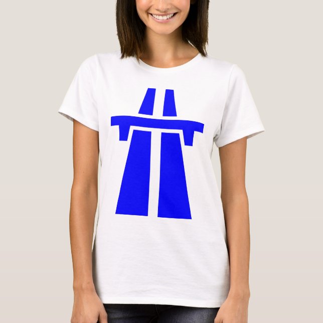 T-shirt Autoroute, Autoroute, Autobahn - Bleu (Devant)