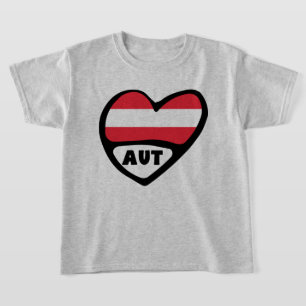 T-shirt Autriche Code Pays Drapeau Coeur AUT