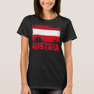 T-shirt Autriche Drapeau Vintage désorganisé Autriche Grun