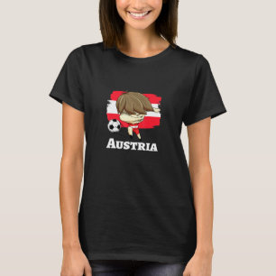 T-shirt Autriche Football Joueur Dabbing Soccer Jersey Enf