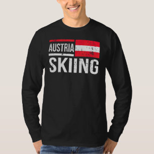 T-shirt Autriche Ski Skier Drapeau Course neige Mountain W