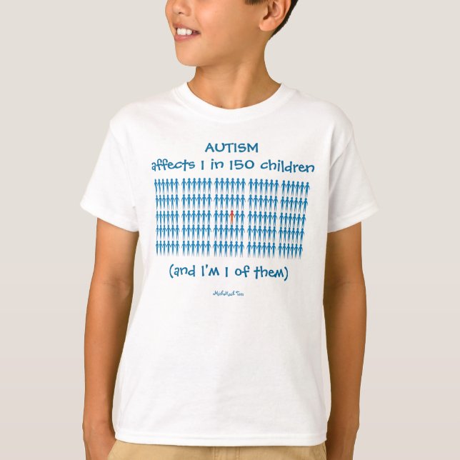 T-shirt Autsim affecte 1 dans 150 enfants (Devant)