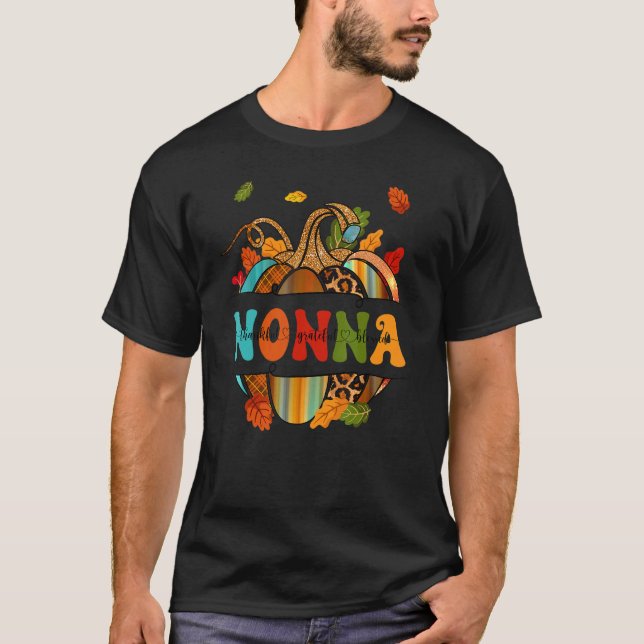 T-shirt Autumn Fall Outfit Nonna Thankful Grateful Blessed (Devant)