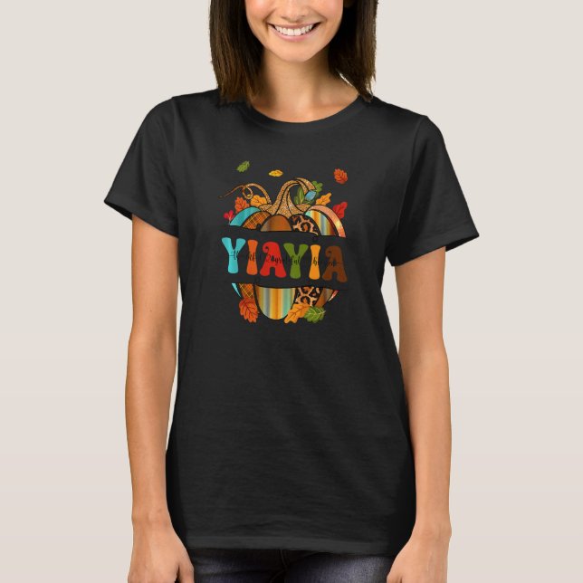 T-shirt Autumn Fall Outfit Yiayia Thankful Grateful Blesse (Devant)