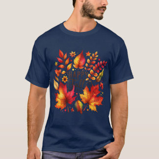 T-shirt Autumn Glow Watercolor Pumpkins Leaves FallThemed 