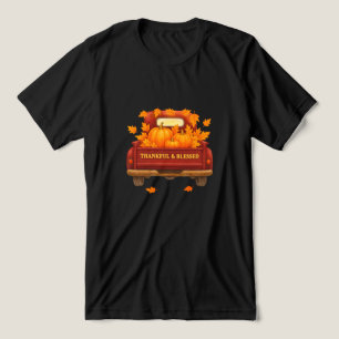 T-Shirt -Autumn Leaves & Pumpkins Unisex Tri-Blend Shirt