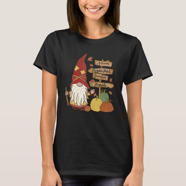 T-shirt Autumn Pumpkin Patch Gnome Fall Family Pajama Than (Devant)