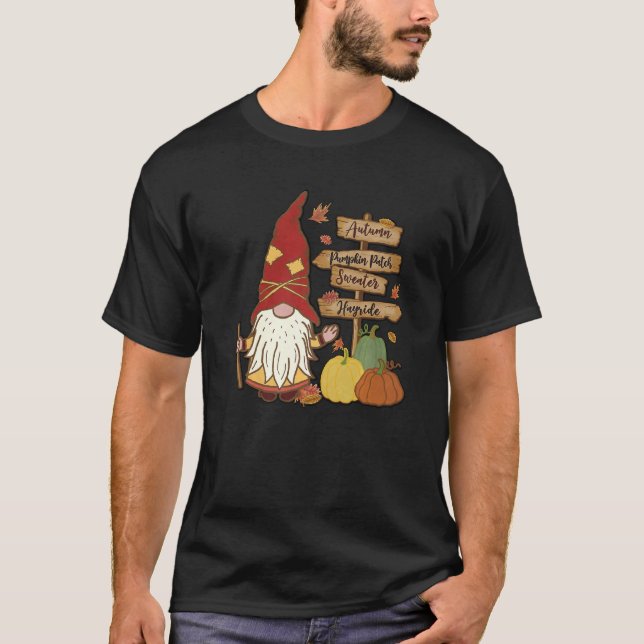 T-shirt Autumn Pumpkin Patch Gnome Fall Family Pajama Than (Devant)