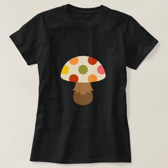 T-shirt aux champignons colorés (Design devant)