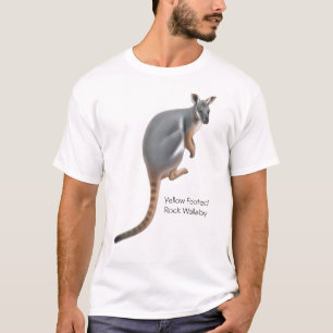 T-shirt aux pieds jaune de wallaby de roche