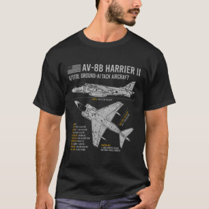 T-shirt Av-8b Harrier Ii Avion de guerre Avion Bluep