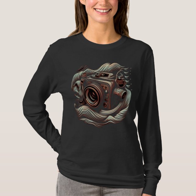 T-shirt AV Technicien Sound Waves Caméra Audio Visual Tech (Devant)