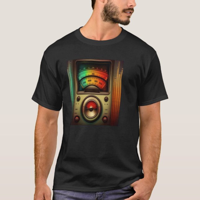 T-shirt AV Technicien Volume VU Meter Audio Tech Sound Rec (Devant)