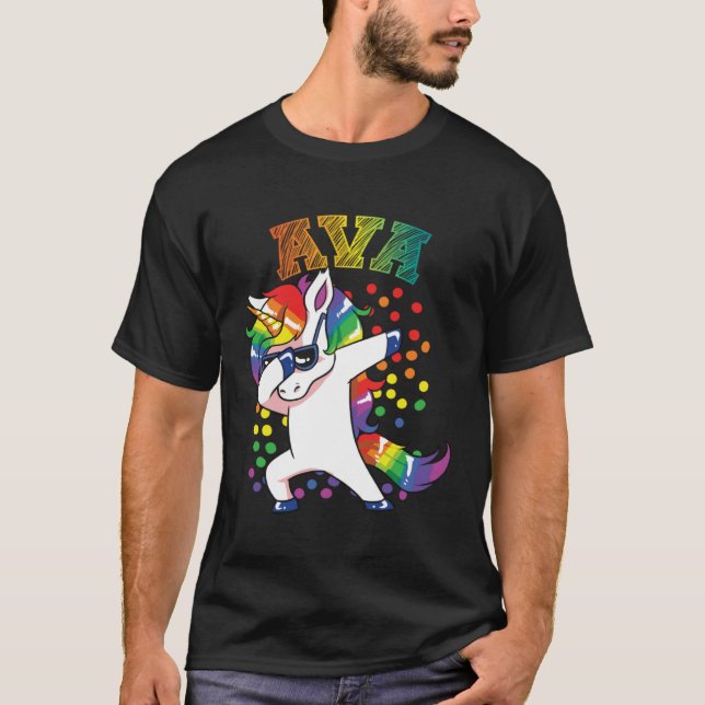 T-shirt Ava Dabbing Unicorn (Devant)