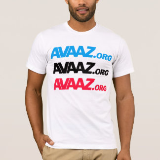 T-shirt Avaaz - couleur 3 avant, Pangea et dos de Tagline