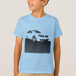 T-shirt Avant aérien de Saab 9-5 - charbon de bois sur le