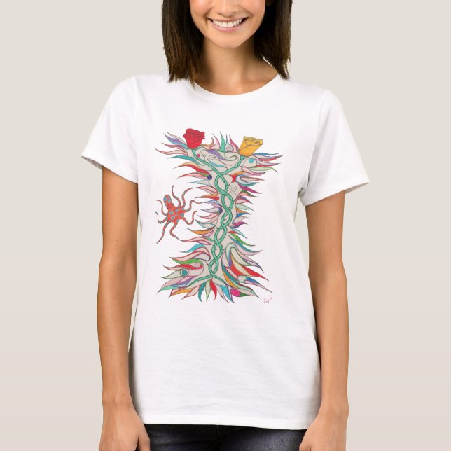 T-shirt Avant de 2 roses (Devant)