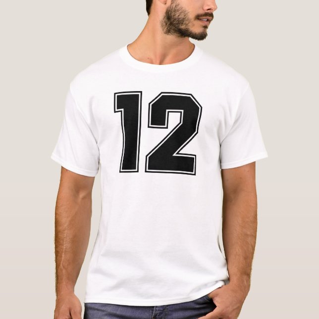T-shirt Avant du numéro 12 et copie de postérieur (Devant)