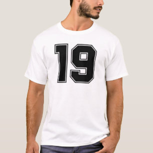 T-shirt Avant du numéro 19 et copie de postérieur