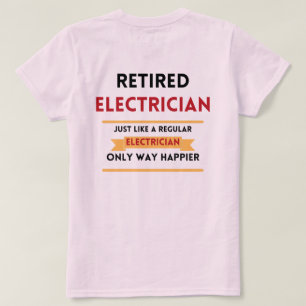 T-shirt avant et arrière électricien retraité retraite rou