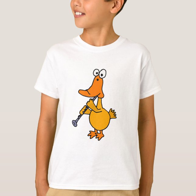 T-shirt AVANT JÉSUS CHRIST canard jouant la clarinette (Devant)