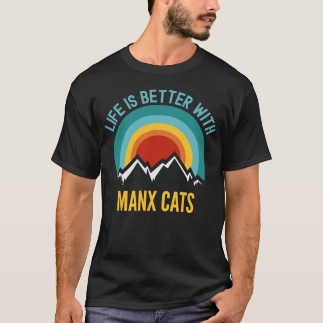 T-shirt Avec chats Manx (Devant)
