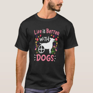 T-shirt Avec Chien Chien Propriétaires de Fauteuil Roulant