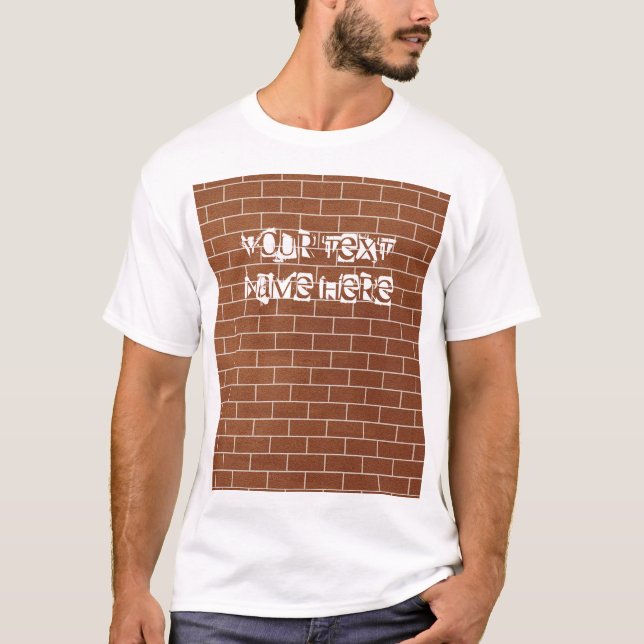 T-shirt avec conception murale à risque avec texte (Devant)