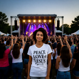T-shirt avec déclaration de foi audacieuse Paix Am