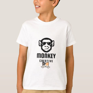 T-shirt avec design de chat mignon et de singe