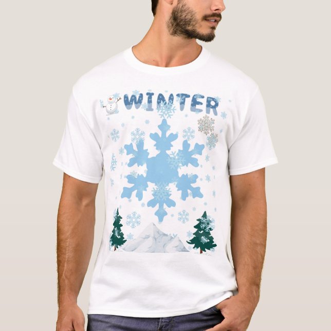 T-shirt avec design hivernal (Devant)